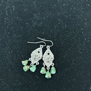 Silver and Turquoise Dangle Earrings
